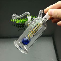 Hookahs New mini-portable glass cigarette kettle with wire tray Wholesale Bongs Oil Burner Pipes