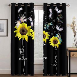 Curtain Beautiful Sunflowers Blackout Curtains Living Room Decor Thermal Insulated Drapes Darkening Window For Girls Boy Bedroom