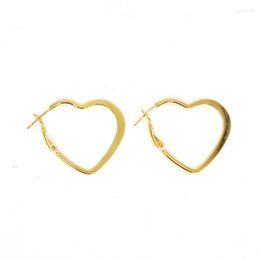 Hoop Earrings AMUMIU Gold Colour Big Small Little Heart Classic Gold/Stainless Steel For Women Pendientes Mujer HZE040