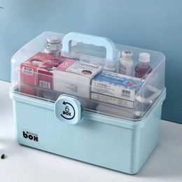 Storage Boxes Bins Plastic Tier Medicine Pillboxes StorageBox Large Capacity Drawer Sundries Organizer Folding Medicine Chest Storage First Aid Kit 230321