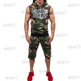 Men's Tracksuits Tracksuits Mens Set 2019 Summer Brand Sportswear Men Camouflage Shorts Set short pant tank top Sporting Suit Sweatsuit 2PC T230321