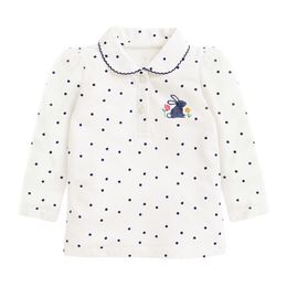 Kids Shirts Little maven Baby Girls Polo T-shirt White Rabbit Cotton Pretty Children Casual Clothes Lovely for Kids 2-7 year 230321