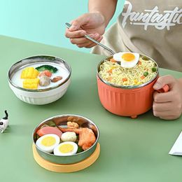 Bowls Rice Bowl 3 Colours Noodle Portable Rust-proof Great Heat Insulated Lunch Container With Lid