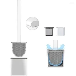 Bath Accessory Set Silicone Toilet Brush Bowl And Holder For Bathroom Portable Non-Slip Floor Standing Holder&Wall Mounted