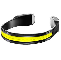 Led silicone headlamp flashlight strap Usb Rechargeable Neck Reading lights super bright Mini COB Running Headlight Head lamp Torch for Camping Cycling