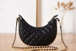 10A Top quality luxury designer leather quilted purse handbag messenger bag shoulder bag chain wallet Moon bag With box