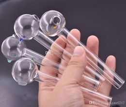 wholesale straight 12cm thickness 2mm Pyrex glass oil tube pipe thick heady smoking steamrollers oil tube hand Pipes with Coloured Balancer
