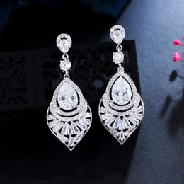 Dangle Earrings BeaQueen Gorgeous White Water Droplets Cubic Zirconia Drop Good Quality Wedding Costume Jewelry For Women E480