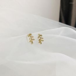 Backs Earrings Ear Clip Without Piercing Non Fake Cartilage Cuff Zircon Adjustable Leaf