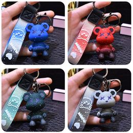 Trend Fashion Ins Style Keychain Multicolor Bear Keychain Pendant Car Keychain Bag Decoration Jewellery Accessories Creative Holiday Gifts