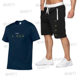 Men's Tracksuits Top Quality Mens Summer Tracksuit home Set T Shirt Short Pants Men Casual two piece outfits Tee Shirts shorts 12 Colours T230321