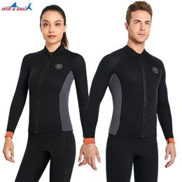 Wetsuits Drysuits Wetsuit 3MM Neoprene Men Long Sleeve Split Wetsuit Warm Jacket Pants Plus Size Women Swimsuit Scuba Diving Snorkelling Surf Suit 230320