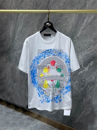 Men's T-shirts T-shirts Buy Chromes Heart 2023 Top Designers Embossed Letter Horseshoe Sanskrit Cross Pattern Tees Size S-xl