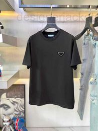 Men's T-Shirts Designer Mens t shirt men t man black tee womens clothes 100% Cotton short sleeve chest triangle inlay Tees fashion oversizwd ts NVVH