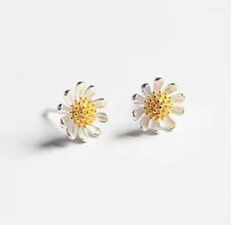 Stud Earrings Cute Sweet Little Daisy Chrysanthemum Studs for Women Femme Party Fine Jewelry