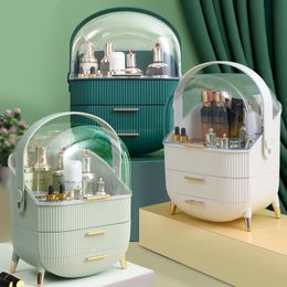 Storage Boxes Bins Fashion Big Capacity Cosmetic Storage Box Waterproof Dustproof Bathroom Desktop Beauty Makeup Organiser Skin Care Storage Drawer 230321