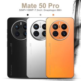 Andtwo MATE50 PRO Cell Phone Snapdragon 888 Deca Core Dual SIM SD Card Slot 7.3 Full HD Display 50MP 108MP Camera 8GB 256GB