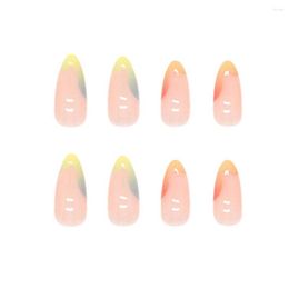 False Nails 24Pcs Colourful Teardrop Pointed Fake For Women And Girls Salon Finger Toes DIY Manicure NOV99