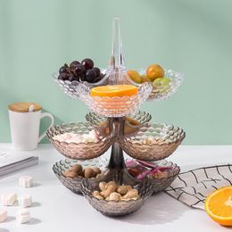 Kitchen Storage & Organization European Tray Single Layer Plate Plastic Dried Fruit Snack Platter Bowl Table Dessert Candy Trays Rack Organi