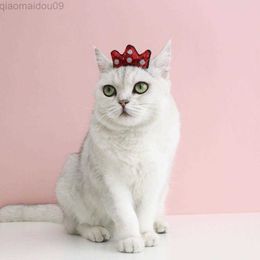 Cat Costumes Sequins Design Cat Hair Hoop Shiny Visual Effect Pet Crown Headgear Dress Up Cotton Cat Crown Headdress Pet Supplies For Party AA230321