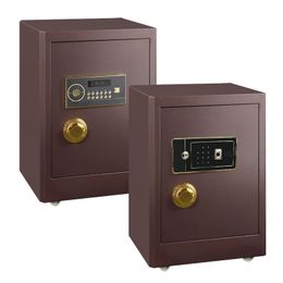 Safe Box Electronic Lock Office Key Password Small Safe Deposit Box Fireproof Fingerprint Home Safe Money Box Steel Plate QG-60