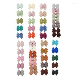 Hair Accessories D7WF 10Pcs Girls Clips Ribbon Hairpins Hairstyle Solid Colour Bowknot Barrettes For Toddler Shaping