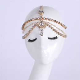 Wedding Hair Jewelry Handmade Kundan Stones Hair Chain Goddess Bridal Wedding Prom Head Chain Head Jewellery 230320