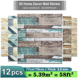 Wall Stickers 51012PCS Paper thick 25mm 3D Retro papers Home Decor at Living Room Kitchen Office TV Backdrop Bedroom 230321