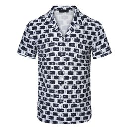 2023 Designer Shirts Mens Fashion Geometric print bowling shirt Hawaii Floral Casual Shirts Men Slim Fit Short Sleeve Dress high quality M-3XL
