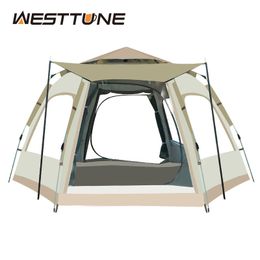 Tents and Shelters Westtune 3458 Person Pop Up Tent for Camping Outdoor Dome Tent Automatic Easy Setup Waterproof Family Tent Hiking Backpacking 230320