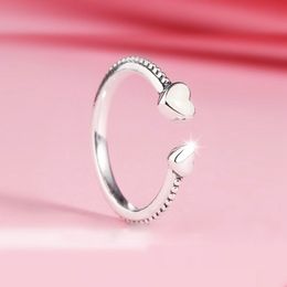 925 Sterling Silver Hearts of Love Ring With Silver Enamel Fit Pandora Jewellery Engagement Wedding Lovers Fashion Ring