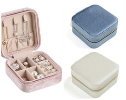 Velvet Travel Jewelry Case Small Jewelry Organizer Portable Display Jewelry Storage Case for Rings Earrings Necklace Bracelet Bangle