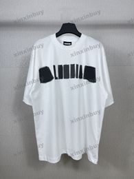 xinxinbuy Men designer Tee t shirt 23ss Paris Tape pattern print short sleeve cotton women Black White blue yellow XS-L