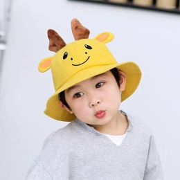 Hats Kids Hat Cartoon Deer Funny Cute Boys And Girls Baby Big Sun Spring Basin