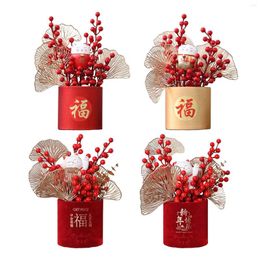 Decorative Flowers Flower Basket Ornament Table Centrepiece Artificial Holiday Decor Fall Harvest For Home Living Room Decoration Festival