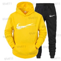 Men's Tracksuits Sweatpants And Hoodie Set Tracksuit Men Hooded Sweatshirt Pants Pullover Hoodie Sportwear Suit Casual Men Clothes T230321