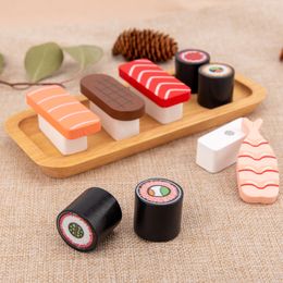 Other Toys Children Kitchen Pretend Puzzle Magnetic Miniature Food Set Japanese Cuisine Sushi Cooking Play House Girl Gift 230320