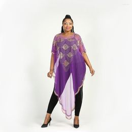 Ethnic Clothing African Dresses For Women 2023 Summer Sequined Plus Size Shirts Dress Clothes