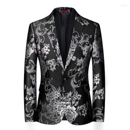 Men's Suits Business Casual Small Suit Jacket European Black Gorgeous High-end Men's Fashion Slim Personality Stage Performance Banquet