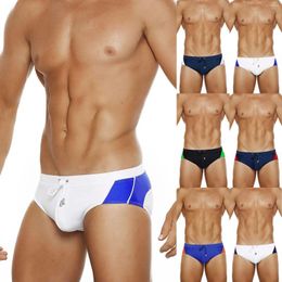 Men's Shorts Men's Sexy Fashion Swimwear Underpant Bodybuild Gradient Trunks Beach Swimming Short Elastic Boxer