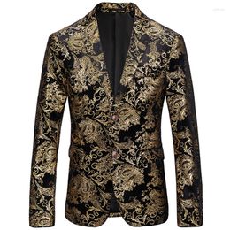 Men's Suits 2023 Fashion Men's Leisure Boutique Slim Bronzing Suit Coat / Male Party Fit Dress Blazers Jacket