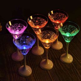 New Peculiar led Luminous Cup Food grade plastic PS cup night field party 210ml Luminous cocktail cup