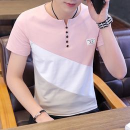 Men's T-Shirts O Neck Casual T-Shirts Summer Solid Colour Cotton Slim Fit Men Tees Tops Basic Style Fitness Men's Short Sleeve TShirt 230321