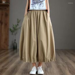 Skirts Vintage Spring High Waist Women Solid Colour Saia Female Mori Girls Pocket Midi Long Cotton Jupe Faldas Feminina