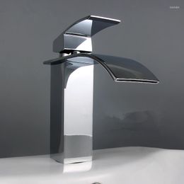 Bathroom Sink Faucets Modern Chrome Water Mixer Basin Tap Brass Waterfall Faucet Toilet Cold