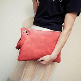 Evening Bags Fashion women's large clutch bag leather women envelope evening female Clutches Hand 230320