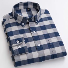 Men's Casual Shirts Oversized Shirt Striped / Plaid Shirt Pure Color 8XL 7XL Longsleeve Shirt for Men Shirts 100% Cotton Oxford Business Men Shirt 230321