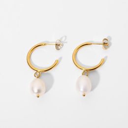 Hoop Earrings Trendy Women's 2023 Ear Piercing Accessories High Quality Pearl Earing Korea Luxury Designer Jewelry Birthday Gift