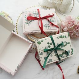 Other Event Party Supplies 16.2*11.2*4cm Flower and Leaves Under Sun Theme 10 Set Candy Paper Box Valentine Wedding Favor Boxes Birthday Gifts Packing 230321