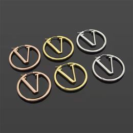 2023 Classic Luxury Hoop Popular Earrings Women's Fashion Charm Gold Silver Double Colour Earrings High Quality Designer Earrings